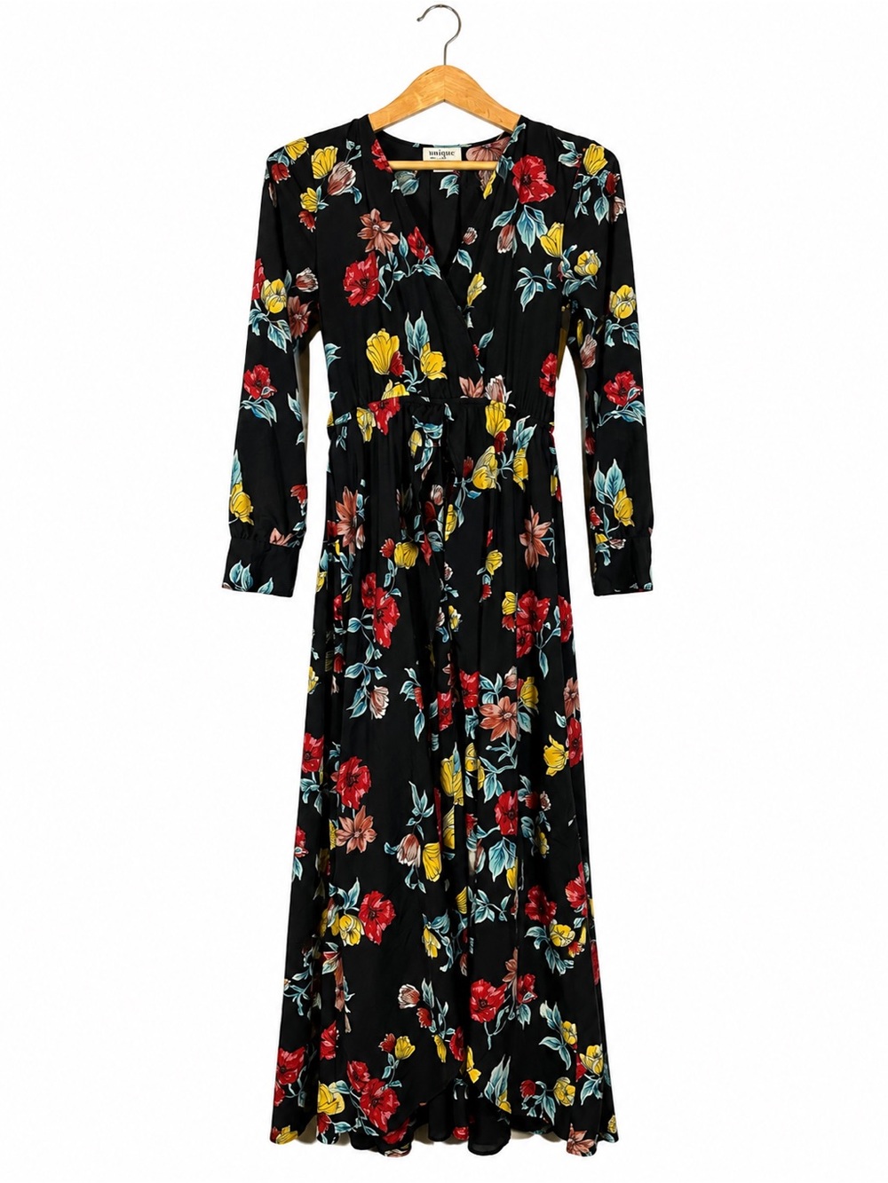 Unique Floral Maxi Dress Long Sleeve‎ Size M Mod 70s Autumn Wedding Soft Girl